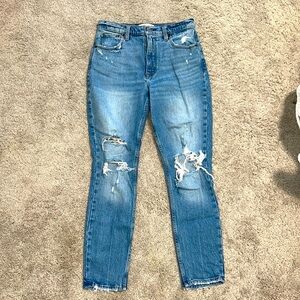 A&F Distressed Skinny High Rise Jeans
